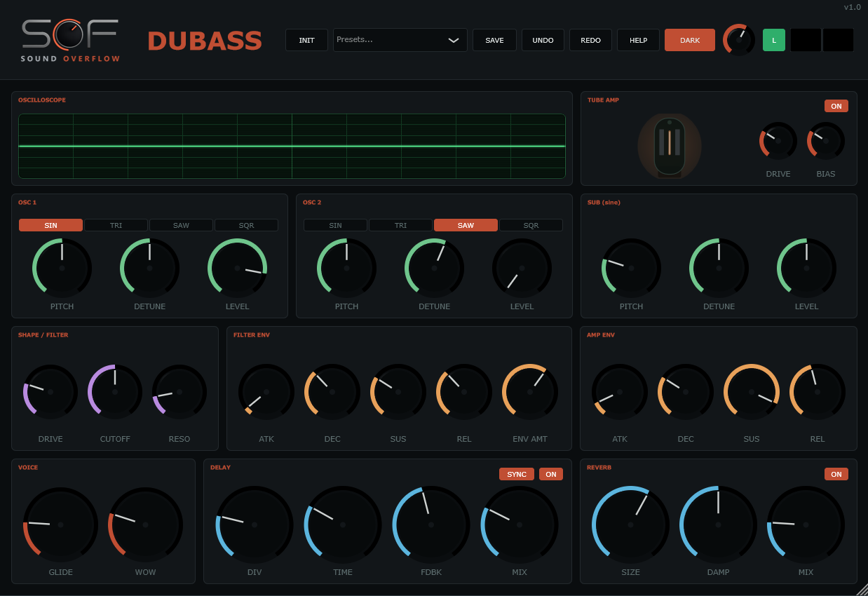 Interface du synthétiseur DUBASS