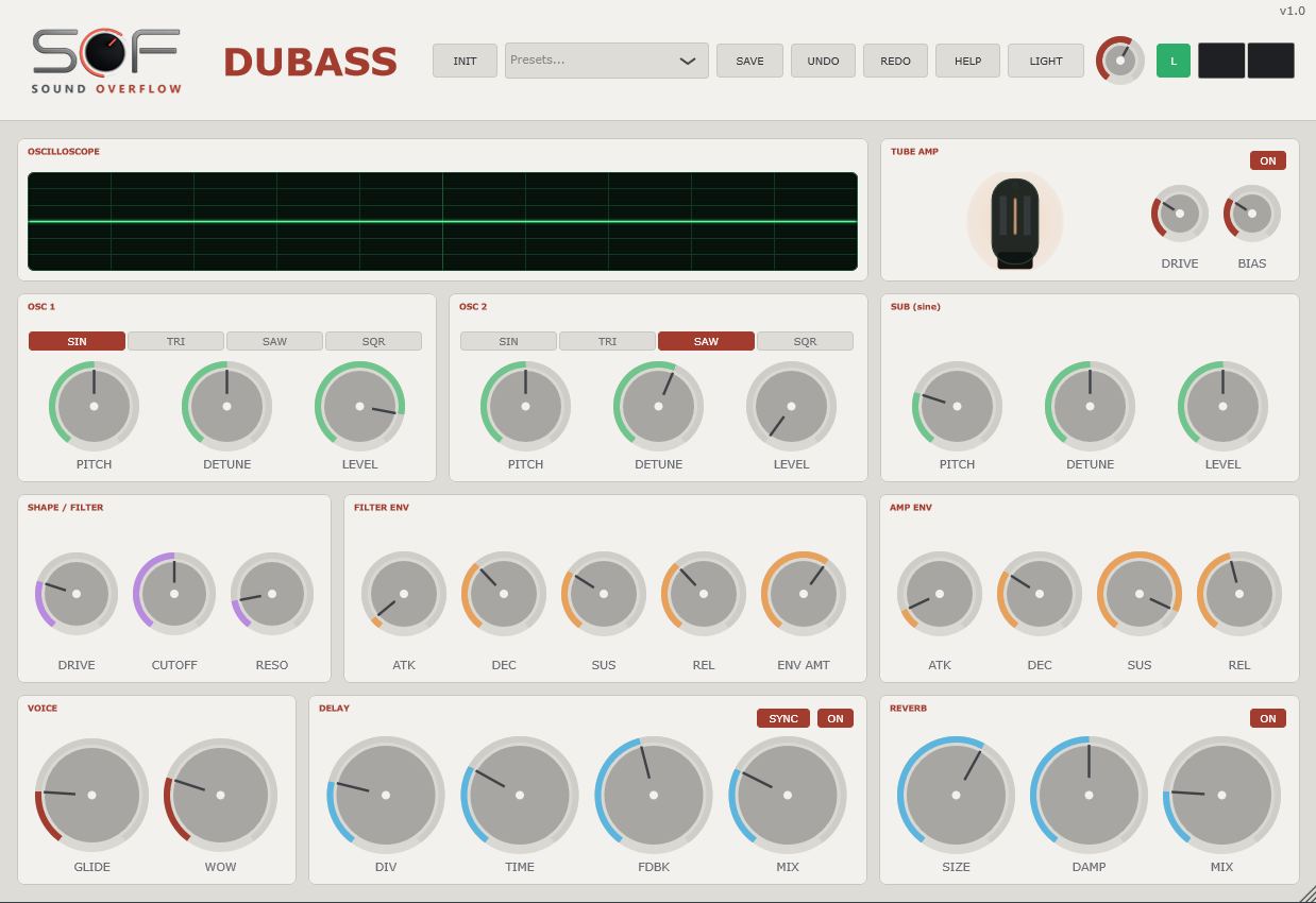 Interface du synthétiseur DUBASS