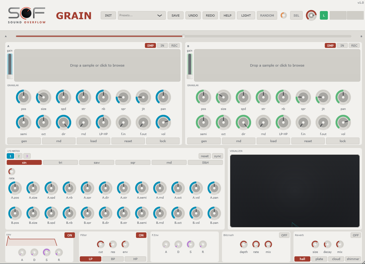 Interface du sampler granulaire GRAIN