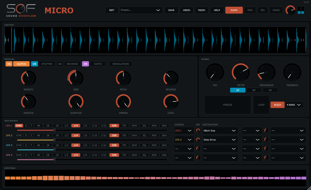 Interface de l’effet audio MICRO